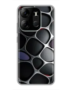 Чехол для TECNO Spark Go 2023 (BF7) с картинкой «Объемная темная решетка»
