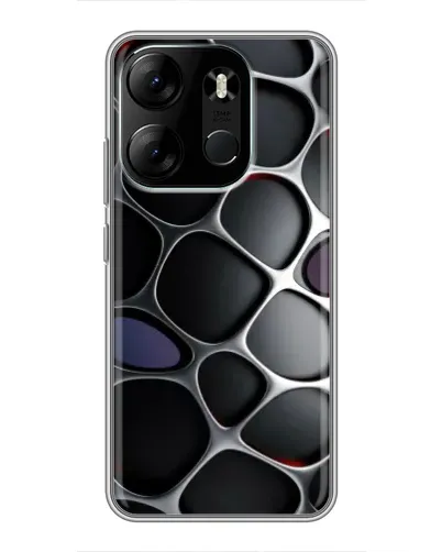 Чехол для TECNO Spark Go 2023 (BF7) с картинкой «Объемная темная решетка»