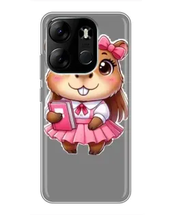 Чехол для TECNO Spark Go 2023 (BF7) с картинкой «Девочка капибара» Чехол для TECNO Spark Go 2023 (BF7) с картинкой «Девочка капибара»