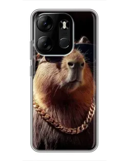 Чехол для TECNO Spark Go 2023 (BF7) с картинкой «Капибара золотая цепь» Чехол для TECNO Spark Go 2023 (BF7) с картинкой «Капибара золотая цепь»