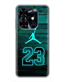 Чехол для TECNO Spark Go 2024 (BG6) с картинкой «Jordan Cyan 23» Чехол для TECNO Spark Go 2024 (BG6) с картинкой «Jordan Cyan 23»