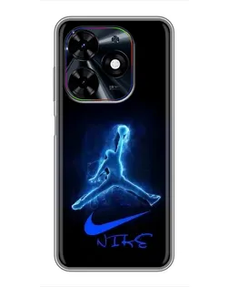 Чехол для TECNO Spark Go 2024 (BG6) с картинкой «Jordan Neon Blue» Чехол для TECNO Spark Go 2024 (BG6) с картинкой «Jordan Neon Blue»