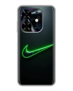Чехол для TECNO Spark Go 2024 (BG6) с картинкой «Неоновый контур Nike»