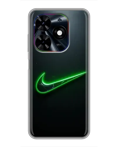 Чехол для TECNO Spark Go 2024 (BG6) с картинкой «Неоновый контур Nike»