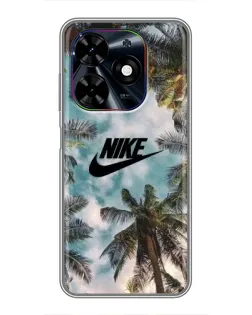 Чехол для TECNO Spark Go 2024 (BG6) с картинкой «Тропический принт Nike»