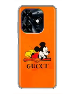 Чехол для TECNO Spark Go 2024 (BG6) с картинкой «Микки Маус Gucci — оранж»