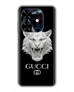 Чехол для TECNO Spark Go 2024 (BG6) с картинкой «Gucci — серебряный лев»