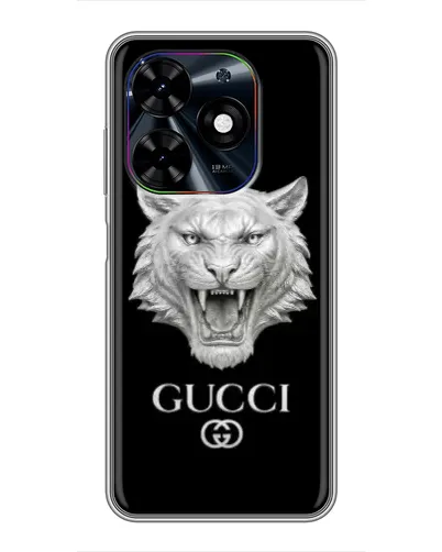 Чехол для TECNO Spark Go 2024 (BG6) с картинкой «Gucci — серебряный лев» Чехол для TECNO Spark Go 2024 (BG6) с картинкой «Gucci — серебряный лев»