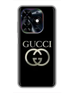 Чехол для TECNO Spark Go 2024 (BG6) с картинкой «Gucci — золото на черном»