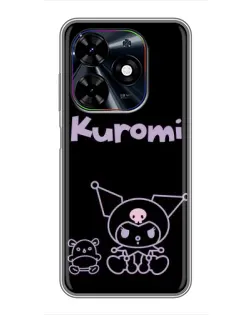 Чехол для TECNO Spark Go 2024 (BG6) с картинкой «Kuromi — черный минимализм»