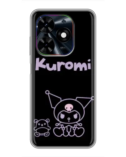 Чехол для TECNO Spark Go 2024 (BG6) с картинкой «Kuromi — черный минимализм»