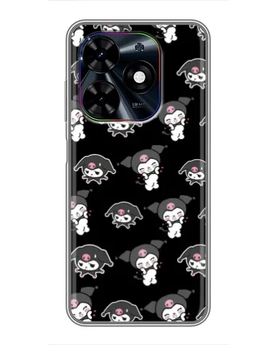 Чехол для TECNO Spark Go 2024 (BG6) с картинкой «Черный паттерн Kuromi»