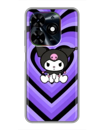 Чехол для TECNO Spark Go 2024 (BG6) с картинкой «Kuromi и фиолетовые сердца»