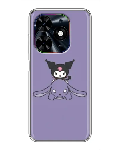 Чехол для TECNO Spark Go 2024 (BG6) с картинкой «Kuromi на лиловом фоне»