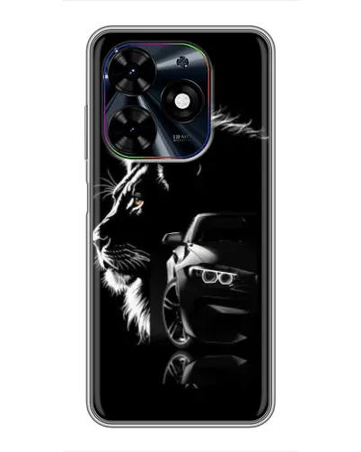Чехол для TECNO Spark Go 2024 (BG6) с картинкой «BMW и лев» Чехол для TECNO Spark Go 2024 (BG6) с картинкой «BMW и лев»