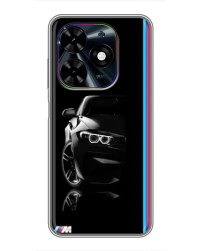 Чехол для TECNO Spark Go 2024 (BG6) с картинкой «Силуэт BMW в темноте» Чехол для TECNO Spark Go 2024 (BG6) с картинкой «Силуэт BMW в темноте»