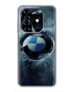 Чехол для TECNO Spark Go 2024 (BG6) с картинкой «Логотип BMW — лед»