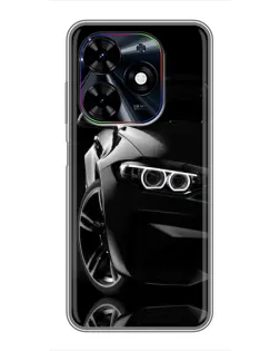 Чехол для TECNO Spark Go 2024 (BG6) с картинкой «Черная BMW — профиль»