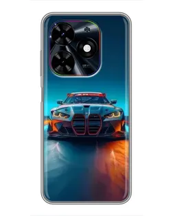 Чехол для TECNO Spark Go 2024 (BG6) с картинкой «BMW — огни неона»