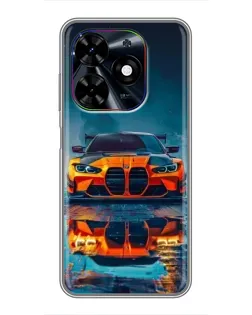 Чехол для TECNO Spark Go 2024 (BG6) с картинкой «BMW — золотая эмблема»