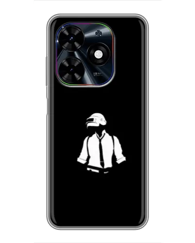 Чехол для TECNO Spark Go 2024 (BG6) с картинкой «PUBG — белый шлем»