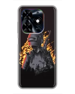 Чехол для TECNO Spark Go 2024 (BG6) с картинкой «PUBG — огненный силуэт» Чехол для TECNO Spark Go 2024 (BG6) с картинкой «PUBG — огненный силуэт»