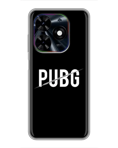 Чехол для TECNO Spark Go 2024 (BG6) с картинкой «PUBG — белый логотип»