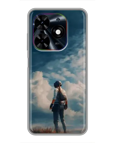 Чехол для TECNO Spark Go 2024 (BG6) с картинкой «Герой PUBG на скале»