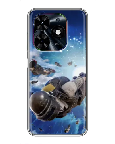 Чехол для TECNO Spark Go 2024 (BG6) с картинкой «Десант PUBG — прыжок»