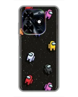 Чехол для TECNO Spark Go 2024 (BG6) с картинкой «Космический паттерн Among Us»