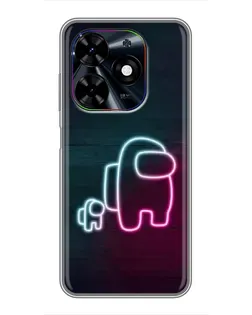 Чехол для TECNO Spark Go 2024 (BG6) с картинкой «Among Us неон-арт»
