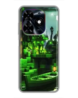 Чехол для TECNO Spark Go 2024 (BG6) с картинкой «Minecraft лесной пейзаж»