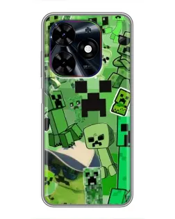 Чехол для TECNO Spark Go 2024 (BG6) с картинкой «Криперы Minecraft»