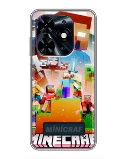 Чехол для TECNO Spark Go 2024 (BG6) с картинкой «Minecraft герои игры»