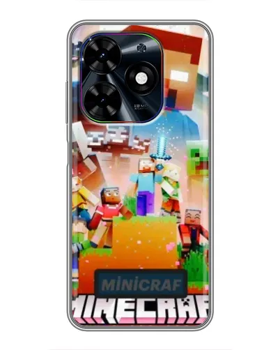 Чехол для TECNO Spark Go 2024 (BG6) с картинкой «Minecraft герои игры»