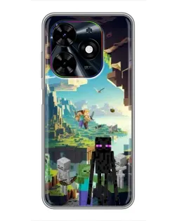Чехол для TECNO Spark Go 2024 (BG6) с картинкой «Эндермен в лесу»