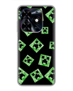 Чехол для TECNO Spark Go 2024 (BG6) с картинкой «Паттерн с криперами»