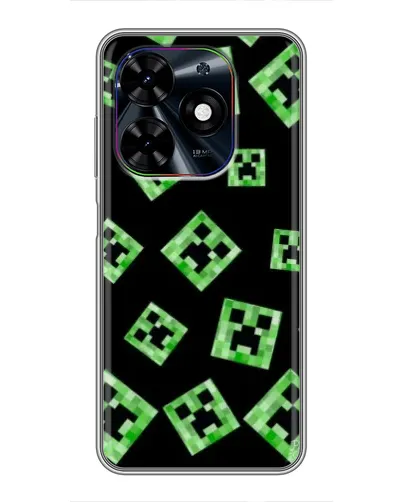 Чехол для TECNO Spark Go 2024 (BG6) с картинкой «Паттерн с криперами»