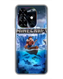 Чехол для TECNO Spark Go 2024 (BG6) с картинкой «Minecraft ледяной мир»