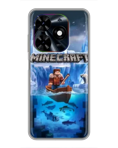 Чехол для TECNO Spark Go 2024 (BG6) с картинкой «Minecraft ледяной мир»