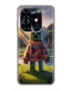Чехол для TECNO Spark Go 2024 (BG6) с картинкой «Крипер в свитере»
