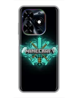 Чехол для TECNO Spark Go 2024 (BG6) с картинкой «Minecraft Diamond лого»