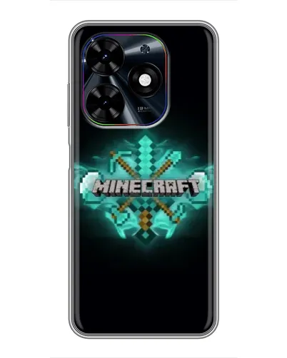 Чехол для TECNO Spark Go 2024 (BG6) с картинкой «Minecraft Diamond лого»