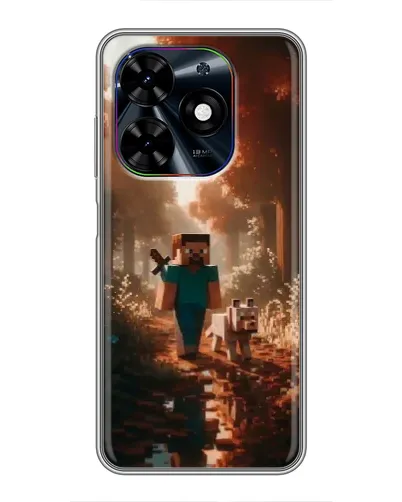 Чехол для TECNO Spark Go 2024 (BG6) с картинкой «Стив в лесу»