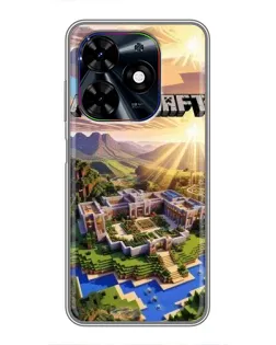Чехол для TECNO Spark Go 2024 (BG6) с картинкой «Minecraft панорама»