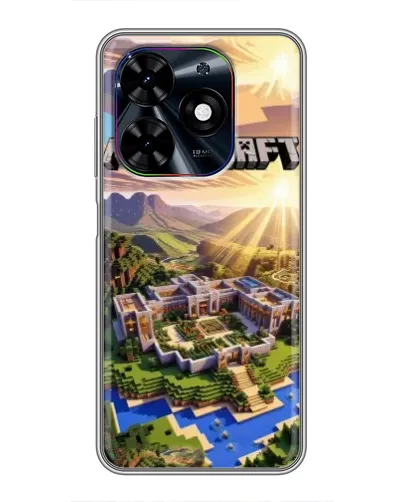 Чехол для TECNO Spark Go 2024 (BG6) с картинкой «Minecraft панорама»