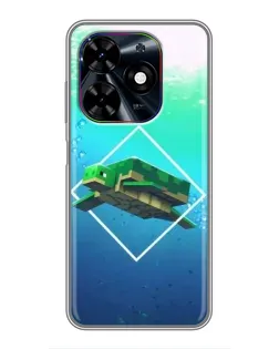 Чехол для TECNO Spark Go 2024 (BG6) с картинкой «Черепаха Minecraft»
