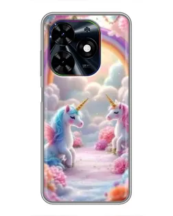 Чехол для TECNO Spark Go 2024 (BG6) с картинкой «Радуга и единороги» Чехол для TECNO Spark Go 2024 (BG6) с картинкой «Радуга и единороги»