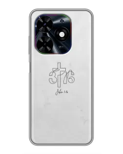 Чехол для TECNO Spark Go 2024 (BG6) с картинкой «Иоанна 3:16 Крест»