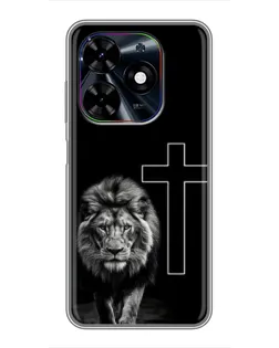 Чехол для TECNO Spark Go 2024 (BG6) с картинкой «Лев и Крест»